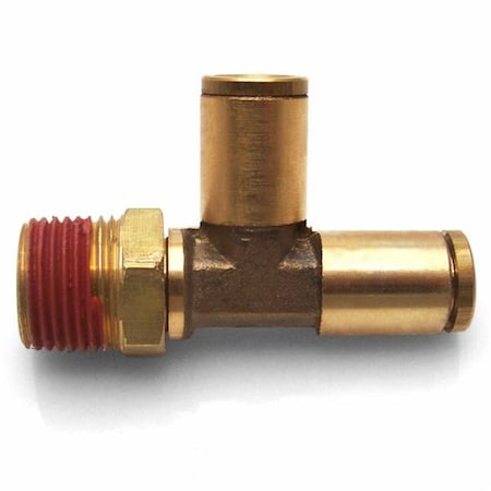 .38 In. NPT Male To .31 In. Push Tube 90 Degree Male To Tube T Air Fitting